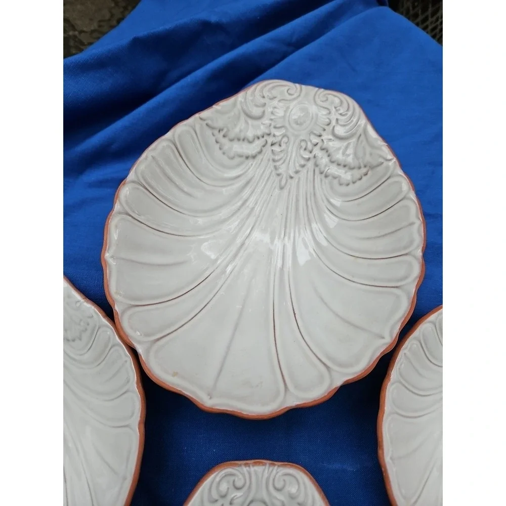 Loneoak &‎ Co Terracotta Shell Serving Bowls Berry Bowls Scalloped Cottagecore